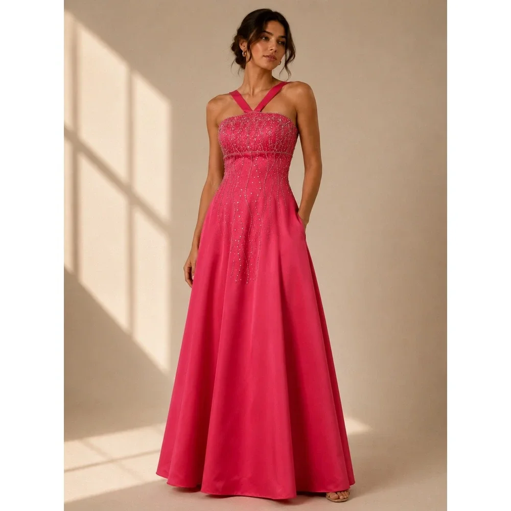 cache beaded dress Vintage Silk Red Floral Full Length Gown with Open Back XS cache beaded dress 4 #447